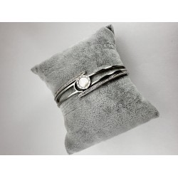 Gümüş İkili Taşlı Bileklik